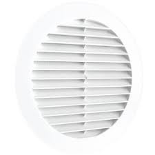Решетка 12РКС вентил круглая с пластик. сеткой  D150 вытяжная АБС с фланцем  D125 ЭРА 39179