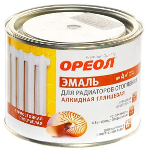 Эмаль для радиаторов "Ореол" акриловая глянцевая 0,5кг 976612