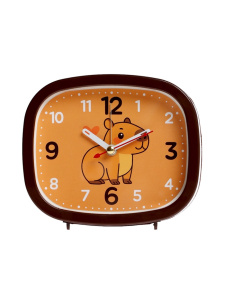 Будильник «Капибара», плавный ход, 12.5×10.5 см, корпус коричневый (10940788) 1047174