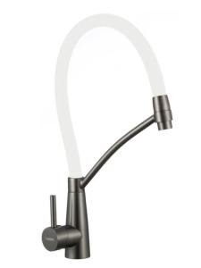 Смеситель для раковины с ,белым гибким изливом Fmark 23598