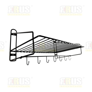 Полка под СВЧ с крючками ЧЕРНАЯ QHYJ-008B 00-00003694 06701