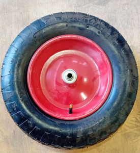 Колесо PR3001 размер 16*4,00-8 12/100мм (с трубкой) диск сварной красный 70431