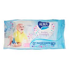 Салфетки влажные детские/антибактериальные  "АУРА" 60 шт.  Х818176