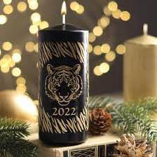 Свеча пеньковая Тигр черная ОБ69244