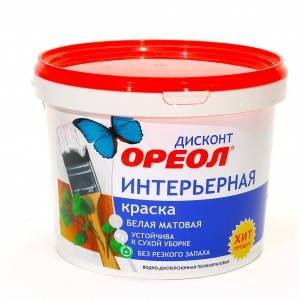 Водоэмульсионная краска дисконт "ОРЕОЛ" интерьерная 25кг 02061