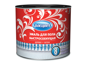 Эмаль для пола быстросохнущая "Расцвет" красно-коричневая 1,9кг 74603