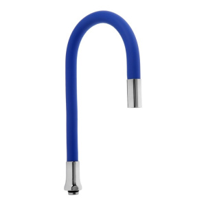 Излив для смесителя ZEIN, 3/4", гибкий, силикон, нержавеющая сталь, 50см,сетка пластик,синий 7373303