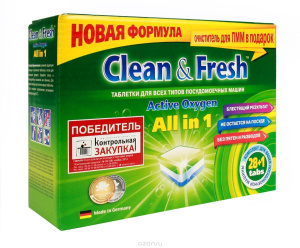 Таблетки для ПММ 5 в 1 (30 шт) CLEAN & FRESH Х59086