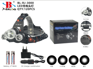 Фонарь налобный аккумуляторный RJ-3000-T6 СТ036321