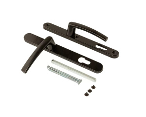 Нажимной гарнитур, коричневый, межось 92 мм,толщина профиля 57-66 мм, ширина планки 25 мм 35461