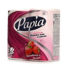 Туалетная бумага "Papia" 3 слоя, 4 шт Х32638