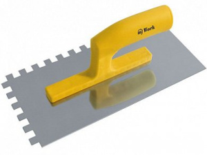 Гладилка зубчатая 280х130 мм, зуб 6х6 мм, пласт. ручка, InWork 51370