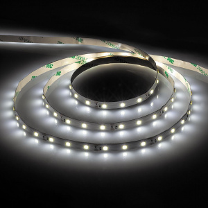 Лента светодиодная LS603 4.8W/m 60SMD 5m12V белый нейтральный,белое основание,4000К 5м/2835 41446