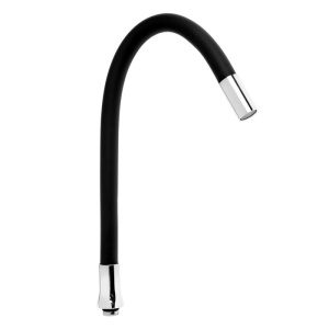 Излив для смесителя ZEIN, 3/4", гибкий, силикон, нерж. сталь, 50 см, сетка пластик, черный 7373300