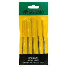 Надфили алмазные Ultima, 140х70х3 мм,5 шт/набор 125001