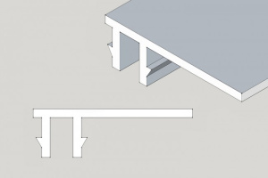 Финишная защелка верхняя 28*7,5*3000мм 21607