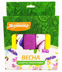 Набор салфеток Весна микрофибра 30*30см 5шт 073869