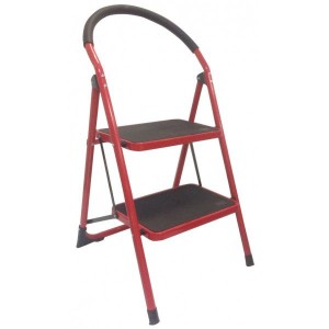 Стремянка обрезиненная (красная) 2ст 06529