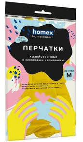 Перчатки хоз-ные Homex L,M очень нежные, хлопковое напыление 043398