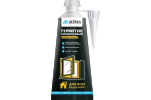 Ultima, герметик в блистере силиконовый универсальный бесцветный, 80мл  901089