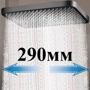 Лейка тропического душа Tropicheskiy №4-черная прямоугольная 15937