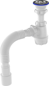 Сифон для тюльпана малый 1 1/2"х40 с выпуск. с гибкой трубой 40х40/50 Aquant (S0115-35-MR) 40054