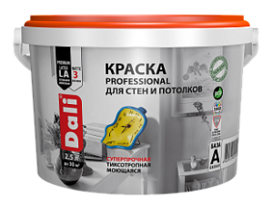 Краска ВД для стен и потолков DALI Professional база А 2,5л 963070