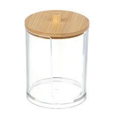 Органайзер для ватных дисков с бамбуковой крышкой ЮНИLOOK 8,5x7см, PS, бамбук, ВЗ24-25 994814