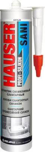 Герметик силиконовый  санитарный белый 260мл. Hauser SANI 30744