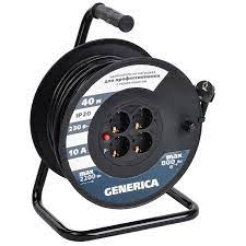 Удлинитель GENERICA УК40 с т/з 4 места 2P+PE/40м 3х1,0мм2  855887