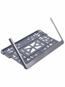 Рамка номера квадр. пласт. с защелкой(серая) 69784