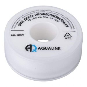 Лента ФУМ 19мм (0,2мм*15м)  AQUALINK 73116