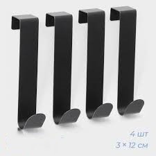 Набор металлических надверных крючков "Black Loft Door Long", 4 шт дверь 1,8 см (9936822) 996580