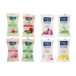 Салфетки влажные AURA Beauty 15шт ОБ1045934