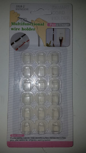 Держатель самоклеящийся для проводов и гирлянд прозрачный 18 шт. 95309