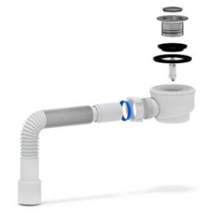 Сифон для душевого поддона E415CL 1 1/2 x 50 с г/трубой 375*40/50 хром 783159