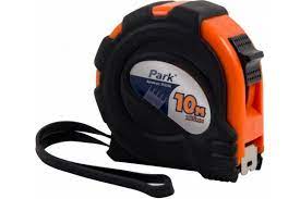 Рулетка Park с фиксатором, прорезиненный корпус, 10x25мм TM30-10025 49022