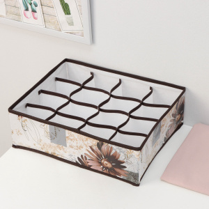 Органайзер для хранения белья Доляна «Астра», 16 ячеек, 36×28×12 см, МИКС 1040809