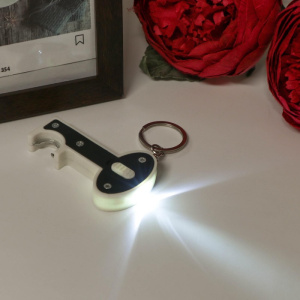 Фонарик брелок для ключей на кольце «Ключ», открывашка для бутылок, 8.5×4×1 см (4551944) 1047549