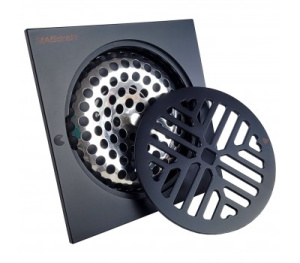 Трап сантехнический MAGdrain FC 32 Q50-O (100*100,магнитный клапан,Латунь, черный матовый) 12641