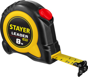 Рулетка с автостопом 8м*25 мм STAYER Leader Professional (3402-08-25) 41325