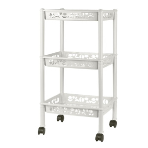 Этажерка, 3 корзины, на колесах, малая, пластик бел. облако 690 х 370 х 290 мм KEEPLEX Light 1041974