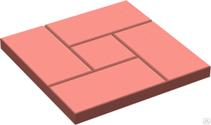 Плитка тротуарная красная "Калифорния" 30х30х3см (вес 6кг) 82650