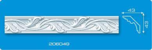 Плинтус потолочный из пенополистерола 206049 43*43*2,0 м 709227