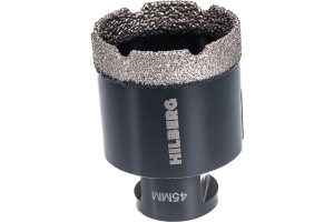 Коронка алмазная 45 мм Hilberg Super Hard M14 по керамике и керамограниту для УШМ  959271