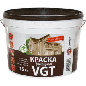 Водоэмульсионная краска "VGT" (1180) фасадная "Белоснежка" 15кг 44880
