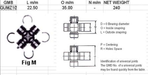 17П Крестовина (универсальный шарнир) GUMZ-10