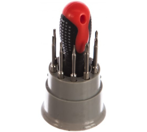 Отвертка для точных работ Fusion с насадками, 11 пр. в пласт. пенале, 3-х комп. рук Matrix 782107