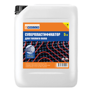 Добавка - Суперпластификатор универсальный для бетона, 5 л, 4Walls 07659