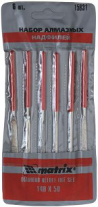 Набор надфилей 180х5мм, "MATRIX" 6шт    15822